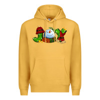 Mustard joy for christmas with snowman Premium Hoodie - AdoDesignShop