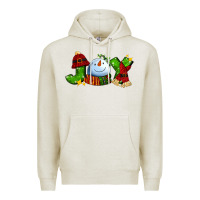 Oatmeal Heather joy for christmas with snowman Premium Hoodie - AdoDesignShop