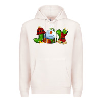 Pale Pink joy for christmas with snowman Premium Hoodie - AdoDesignShop