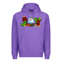 Purple joy for christmas with snowman Premium Hoodie - AdoDesignShop