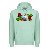 Seafoam joy for christmas with snowman Premium Hoodie - AdoDesignShop