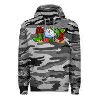 Slate Camo joy for christmas with snowman Premium Hoodie - AdoDesignShop