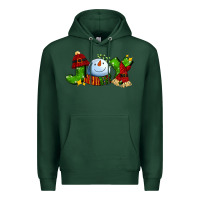 Sports Green joy for christmas with snowman Premium Hoodie - AdoDesignShop