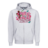 Heather Grey heal cancer Zipper Hoodie - AdoDesignShop