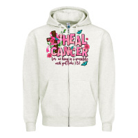 Oatmeal Heather heal cancer Zipper Hoodie - AdoDesignShop