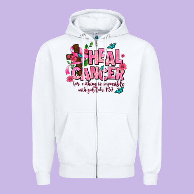 Heal Cancer Zipper Hoodie Designed By Adodesignshop