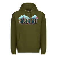 Army Green faith can move mountains cross Premium Hoodie - NancyCooperArtShop