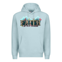 Blue Mist faith can move mountains cross Premium Hoodie - NancyCooperArtShop