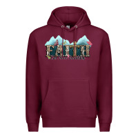 Burgundy faith can move mountains cross Premium Hoodie - NancyCooperArtShop