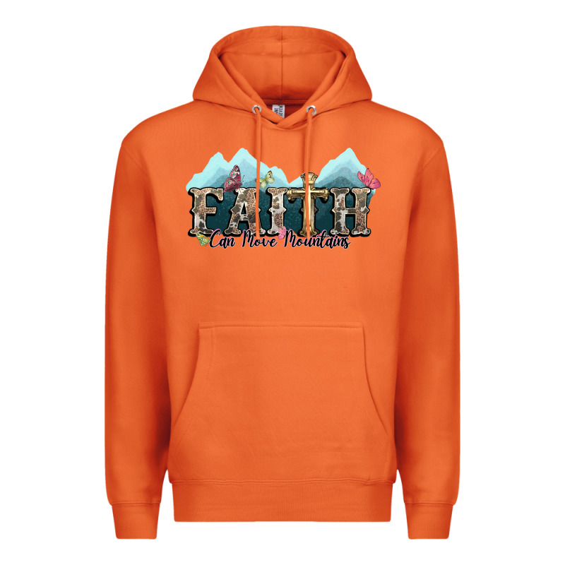 Faith Can Move Mountains Cross Premium Hoodie by NancyCooperArtShop | Teevron