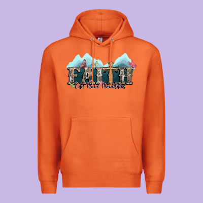 Faith Can Move Mountains Cross Premium Hoodie Designed By Nancycooperartshop