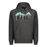 Charcoal Heather faith can move mountains cross Premium Hoodie - NancyCooperArtShop