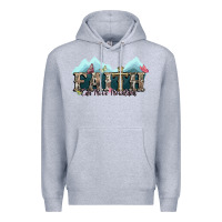 Heather Grey faith can move mountains cross Premium Hoodie - NancyCooperArtShop