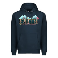 Navy faith can move mountains cross Premium Hoodie - NancyCooperArtShop