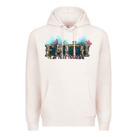 Pale Pink faith can move mountains cross Premium Hoodie - NancyCooperArtShop