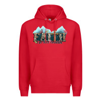 Red faith can move mountains cross Premium Hoodie - NancyCooperArtShop