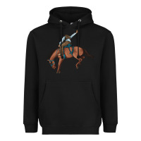 Black bucking bronco cowboy rodeo Heavyweight Hoodie - Artiststas