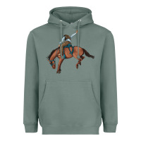 Sage bucking bronco cowboy rodeo Heavyweight Hoodie - Artiststas