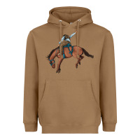 Toasted Coconut bucking bronco cowboy rodeo Heavyweight Hoodie - Artiststas