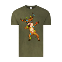 Vintage Olive dabbing deer Vintage Tee - Zillion Design Studio