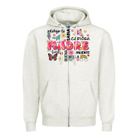 Oatmeal Heather ella es mama Zipper Hoodie - JahusDesignShop