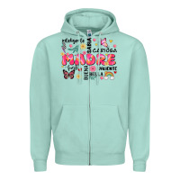 Seafoam ella es mama Zipper Hoodie - JahusDesignShop