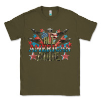 Army Green All American dude 4th of July Classic Tee - CowGirlArtShop