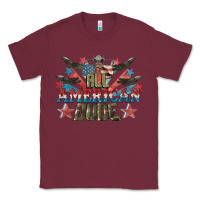 Burgundy All American dude 4th of July Classic Tee - CowGirlArtShop