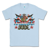 Dusty Blue All American dude 4th of July Classic Tee - CowGirlArtShop