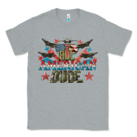 Heather Grey All American dude 4th of July Classic Tee - CowGirlArtShop