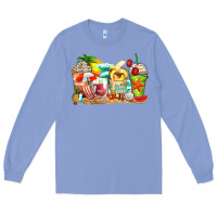 Colony Blue summer vibes coffee cups Long Sleeve Tee - Zillion Design Studio