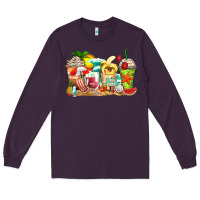 Plum summer vibes coffee cups Long Sleeve Tee - Zillion Design Studio