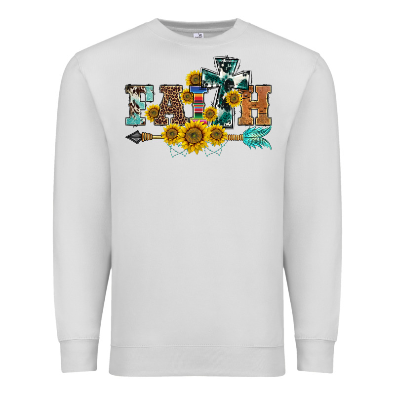 Western Faith Arrow Sunflowers Premium Sweatshirt by BarkalooDesign | Teevron