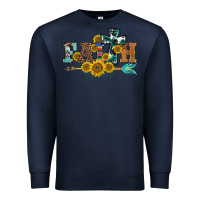 Navy western faith arrow sunflowers Premium Sweatshirt - BarkalooDesign