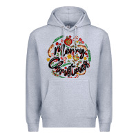 Heather Grey merry christmas Premium Hoodie - MaliasSmallBusiness