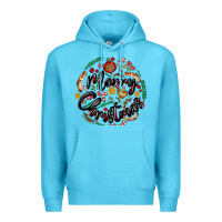 Ocean Blue merry christmas Premium Hoodie - MaliasSmallBusiness