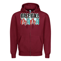 Burgundy baseball mama Zipper Hoodie - JahusDesignShop