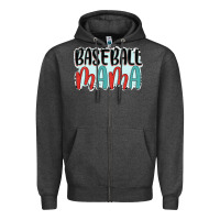 Charcoal Heather baseball mama Zipper Hoodie - JahusDesignShop