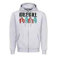 Heather Grey baseball mama Zipper Hoodie - JahusDesignShop