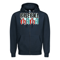 Navy baseball mama Zipper Hoodie - JahusDesignShop