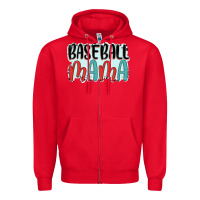 Red baseball mama Zipper Hoodie - JahusDesignShop