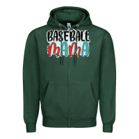 Sports Green baseball mama Zipper Hoodie - JahusDesignShop