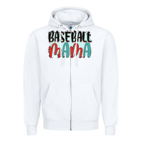 White baseball mama Zipper Hoodie - JahusDesignShop