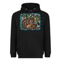 Black bucking bronco cowboy rodeo cactus and sunflowers Heavyweight Hoodie - Artiststas