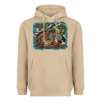 Mushroom bucking bronco cowboy rodeo cactus and sunflowers Heavyweight Hoodie - Artiststas