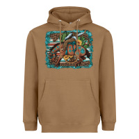 Toasted Coconut bucking bronco cowboy rodeo cactus and sunflowers Heavyweight Hoodie - Artiststas