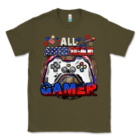 Army Green All American gamer 4th of july Classic Tee - CowGirlArtShop