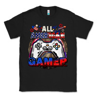 Black All American gamer 4th of july Classic Tee - CowGirlArtShop