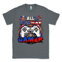 Charcoal Heather All American gamer 4th of july Classic Tee - CowGirlArtShop