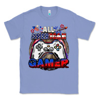 Colony Blue All American gamer 4th of july Classic Tee - CowGirlArtShop